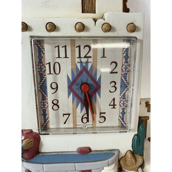 Homco Quartz Wall Clock Multi-Color 1997 Burwood Style 33749 Made in USA - Picture 3 of 5